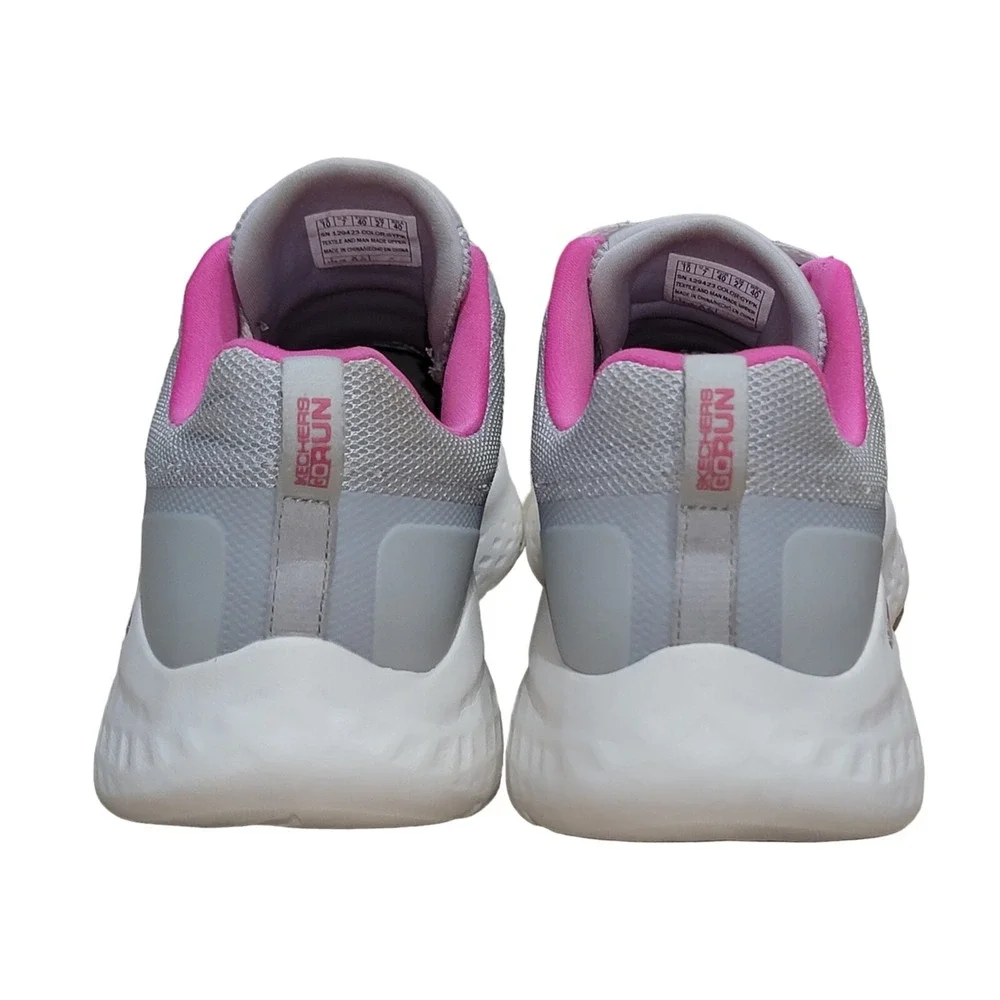 Skechers Go Run Lite Women's Grey Pink Athleisure Running Shoe 129423 Sz 10 M